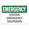 Signmission Safety Sign, OSHA EMERGENCY, 7" Height, Station Shutdown, Landscape OS-EM-D-710-L-10422 - alternate 1